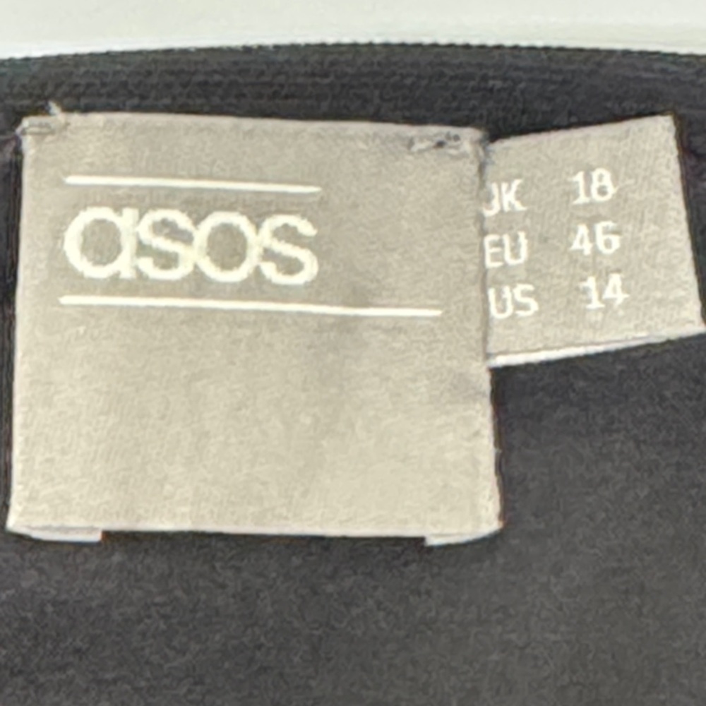 ASOS Embroidered Black Mesh Tulle Dress Size 14 - Picture 8 of 11